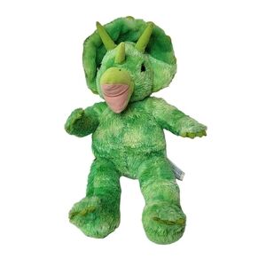 Build a Bear Workshop Dinosaur Triceratops Plush Stuffed Animal Green Dino 15"